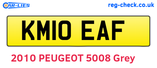 KM10EAF are the vehicle registration plates.