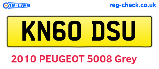 KN60DSU are the vehicle registration plates.