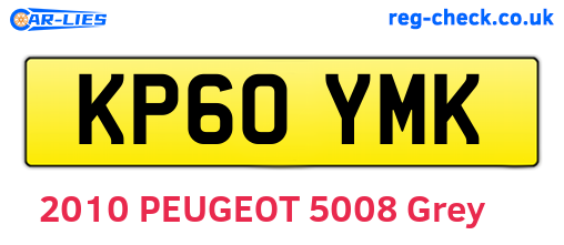 KP60YMK are the vehicle registration plates.