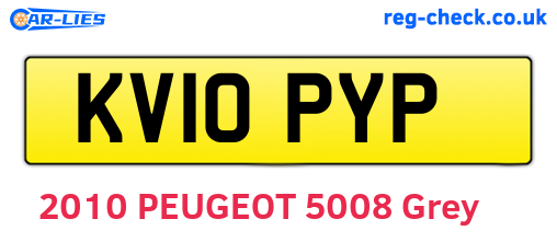 KV10PYP are the vehicle registration plates.