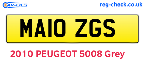 MA10ZGS are the vehicle registration plates.