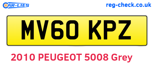 MV60KPZ are the vehicle registration plates.