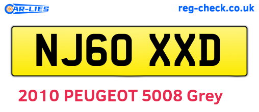 NJ60XXD are the vehicle registration plates.