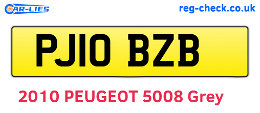 PJ10BZB are the vehicle registration plates.