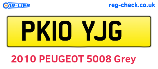 PK10YJG are the vehicle registration plates.