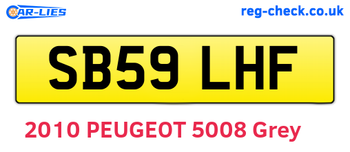 SB59LHF are the vehicle registration plates.