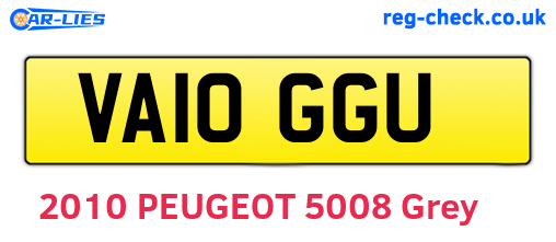 VA10GGU are the vehicle registration plates.