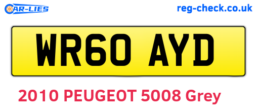 WR60AYD are the vehicle registration plates.