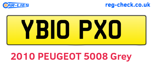 YB10PXO are the vehicle registration plates.