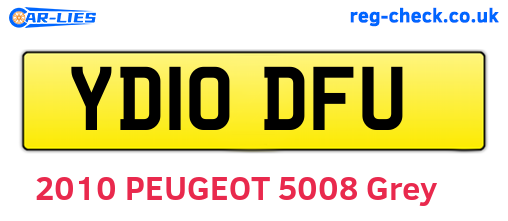 YD10DFU are the vehicle registration plates.
