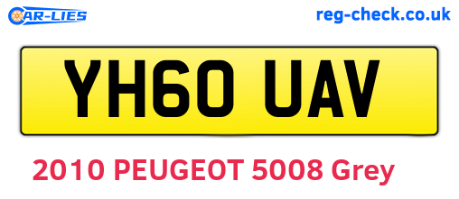 YH60UAV are the vehicle registration plates.
