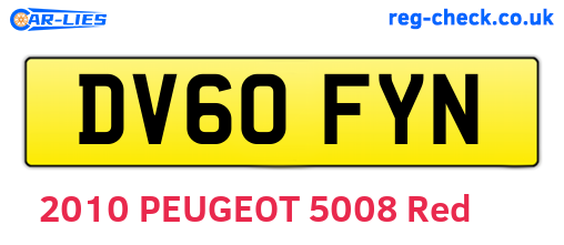 DV60FYN are the vehicle registration plates.