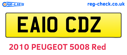 EA10CDZ are the vehicle registration plates.