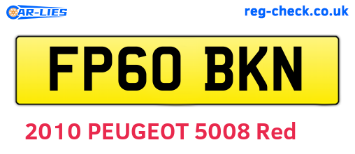 FP60BKN are the vehicle registration plates.