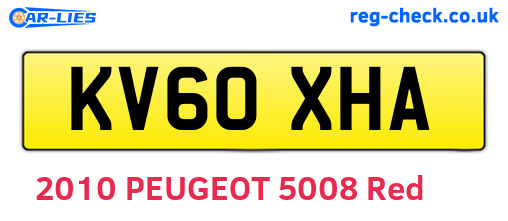 KV60XHA are the vehicle registration plates.