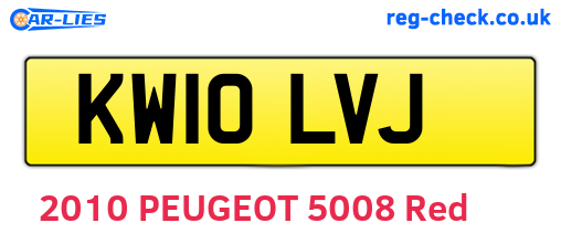 KW10LVJ are the vehicle registration plates.