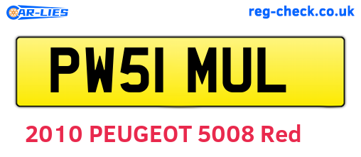 PW51MUL are the vehicle registration plates.