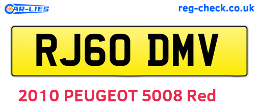 RJ60DMV are the vehicle registration plates.