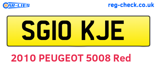 SG10KJE are the vehicle registration plates.