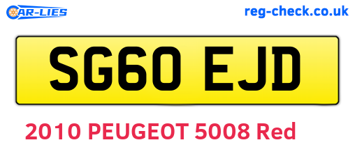 SG60EJD are the vehicle registration plates.