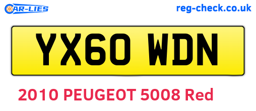 YX60WDN are the vehicle registration plates.