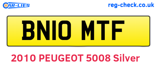 BN10MTF are the vehicle registration plates.