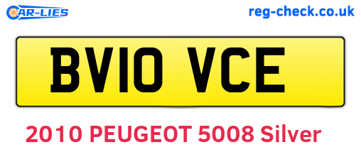 BV10VCE are the vehicle registration plates.