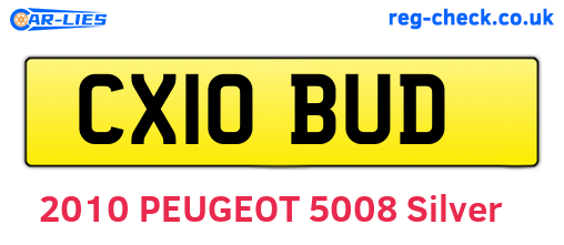 CX10BUD are the vehicle registration plates.