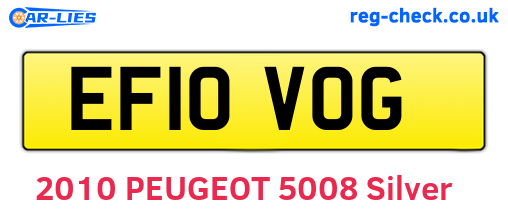 EF10VOG are the vehicle registration plates.