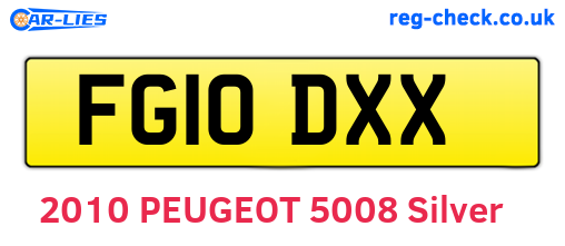 FG10DXX are the vehicle registration plates.