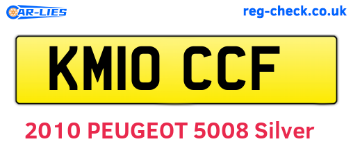KM10CCF are the vehicle registration plates.