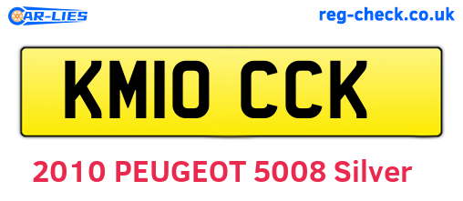 KM10CCK are the vehicle registration plates.