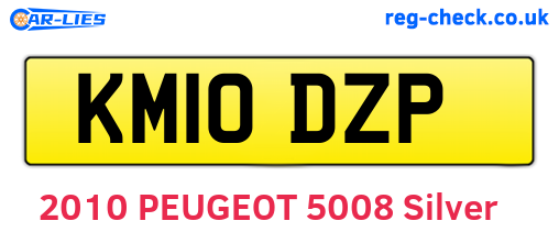 KM10DZP are the vehicle registration plates.
