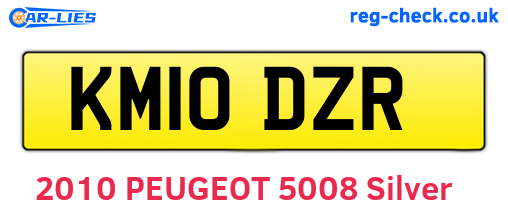 KM10DZR are the vehicle registration plates.