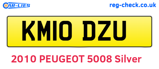 KM10DZU are the vehicle registration plates.
