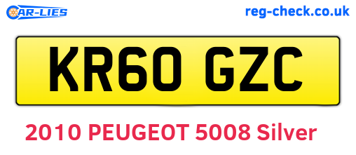 KR60GZC are the vehicle registration plates.