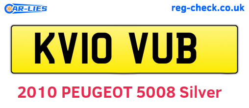 KV10VUB are the vehicle registration plates.
