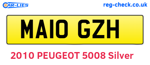 MA10GZH are the vehicle registration plates.