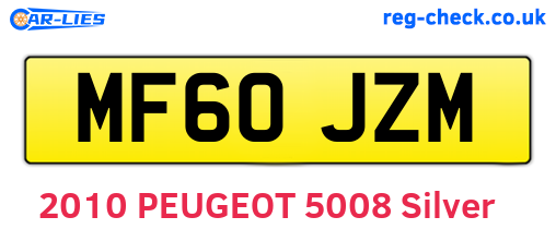 MF60JZM are the vehicle registration plates.