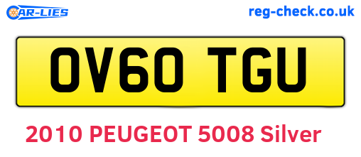 OV60TGU are the vehicle registration plates.
