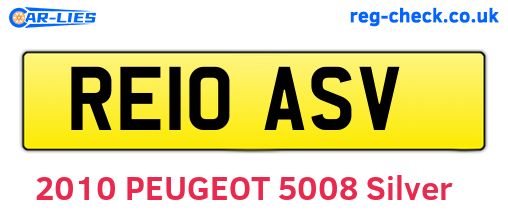 RE10ASV are the vehicle registration plates.