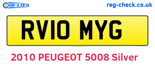 RV10MYG are the vehicle registration plates.