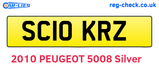 SC10KRZ are the vehicle registration plates.