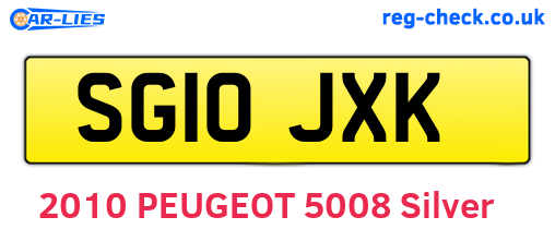 SG10JXK are the vehicle registration plates.