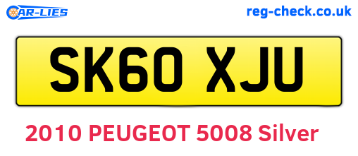 SK60XJU are the vehicle registration plates.