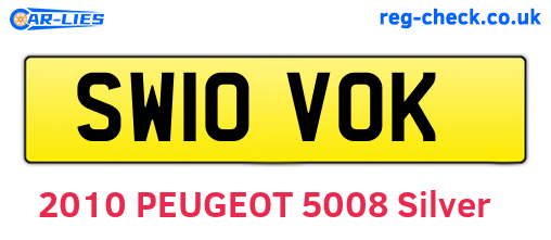 SW10VOK are the vehicle registration plates.