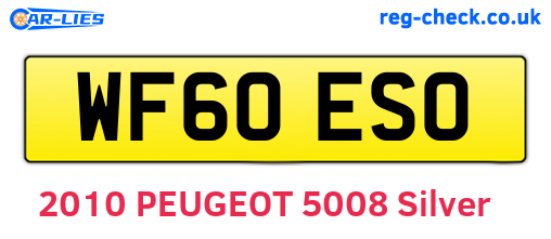 WF60ESO are the vehicle registration plates.