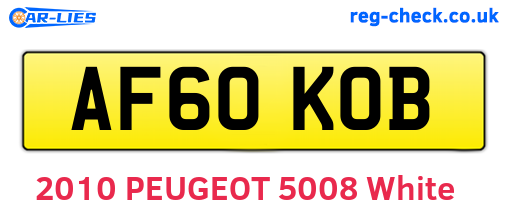 AF60KOB are the vehicle registration plates.