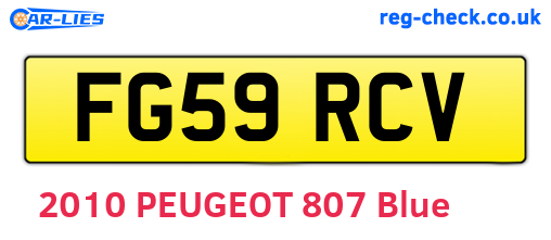 FG59RCV are the vehicle registration plates.