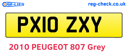 PX10ZXY are the vehicle registration plates.